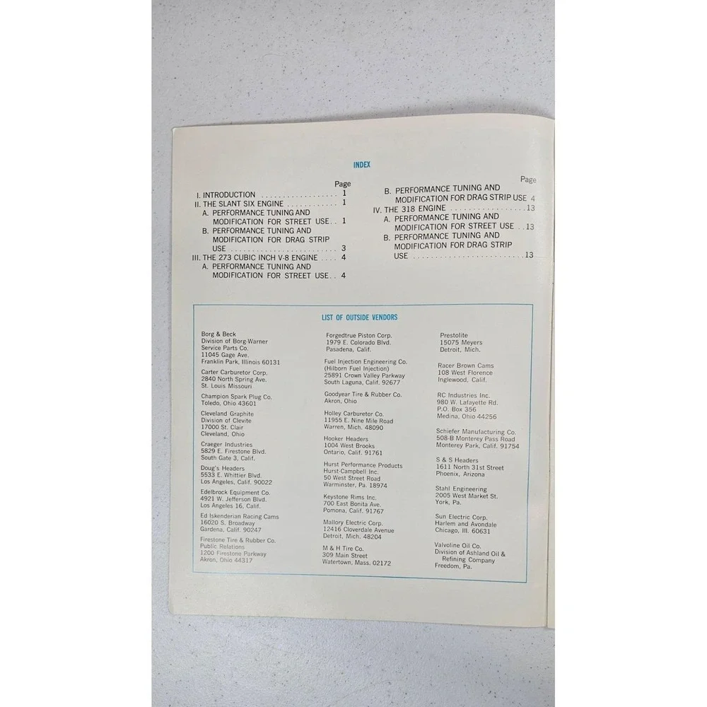 Dodge Mopar Performance Tuning Manuals Lot Hemi Slant Six 318‎ 273 Engines